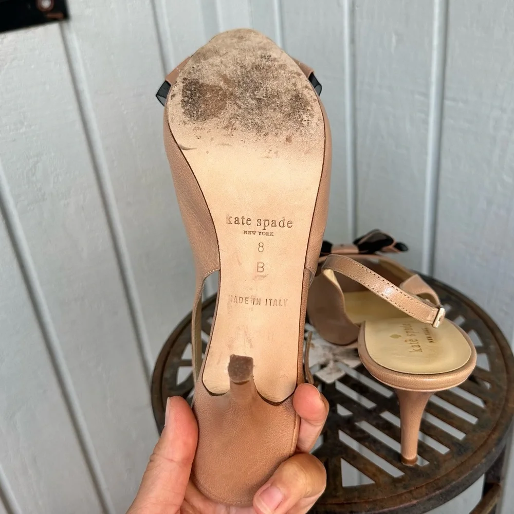Kate Spade Billow Leather Slingback Heels size 8
